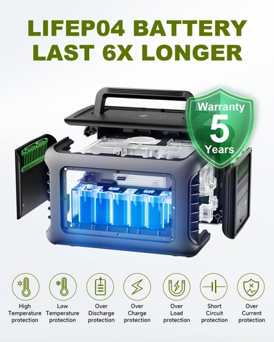 ALLPOWERS 600W R600 Portable Power Station Lifepo4 battery Solar Panel Camping - Picture 9 of 14