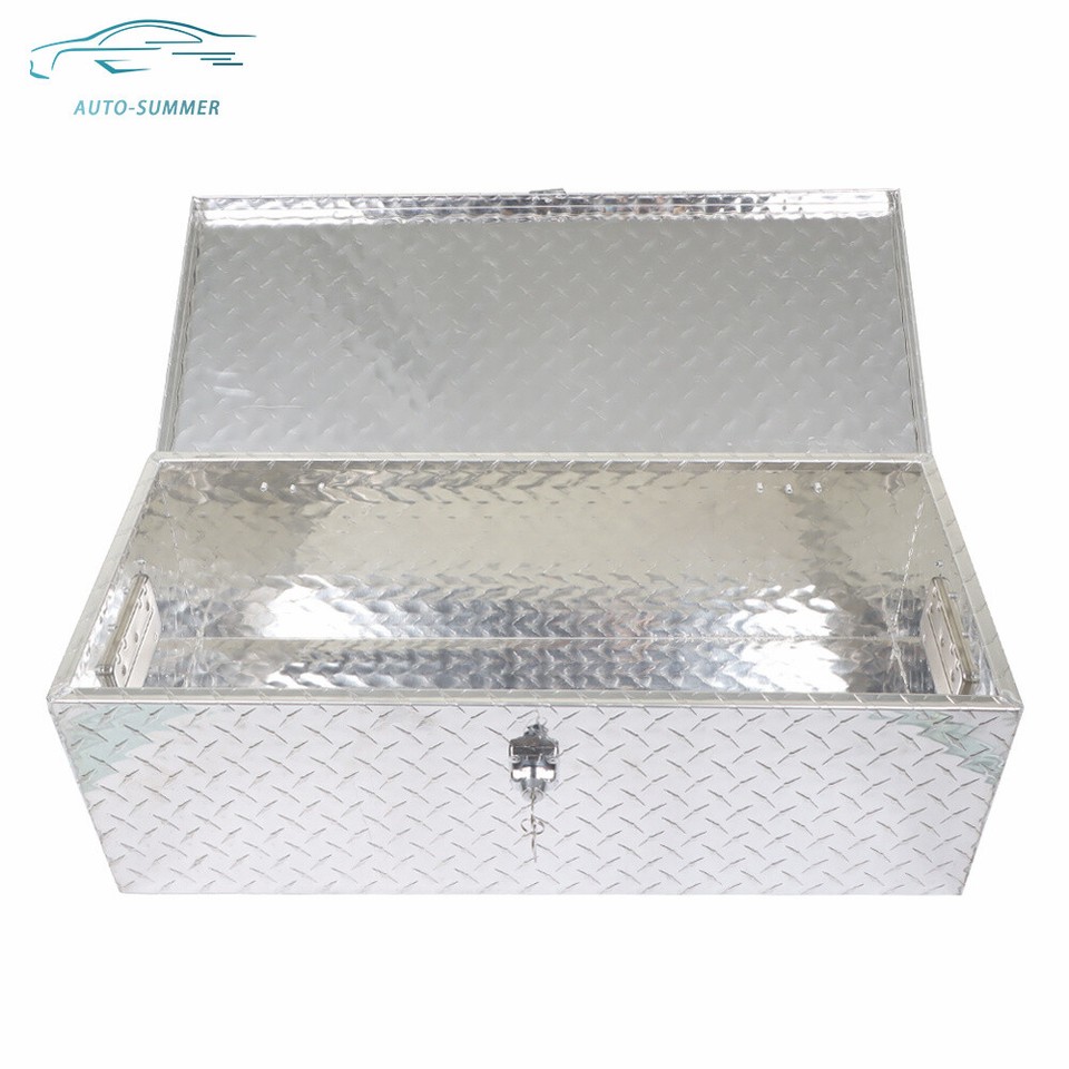 Utility Box Silver For Truck Trailer RV Underbody Storage Pickup Tool Box Silver Aluminum ...