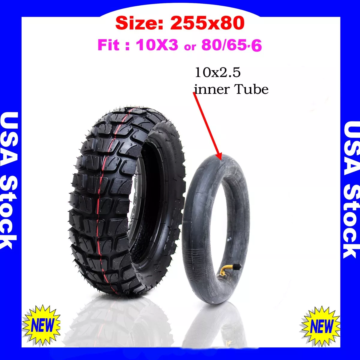 255x80 Tire Tube fit 80/65-6 10x3 Mantis Varla d6+ apollo d4+