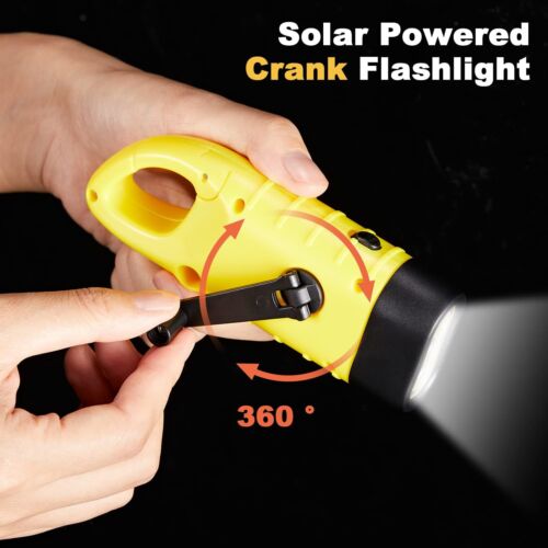 4 Pack Hand Crank Solar Flashlights LED Emergency Self-Powered for Outdoors - Picture 3 of 5
