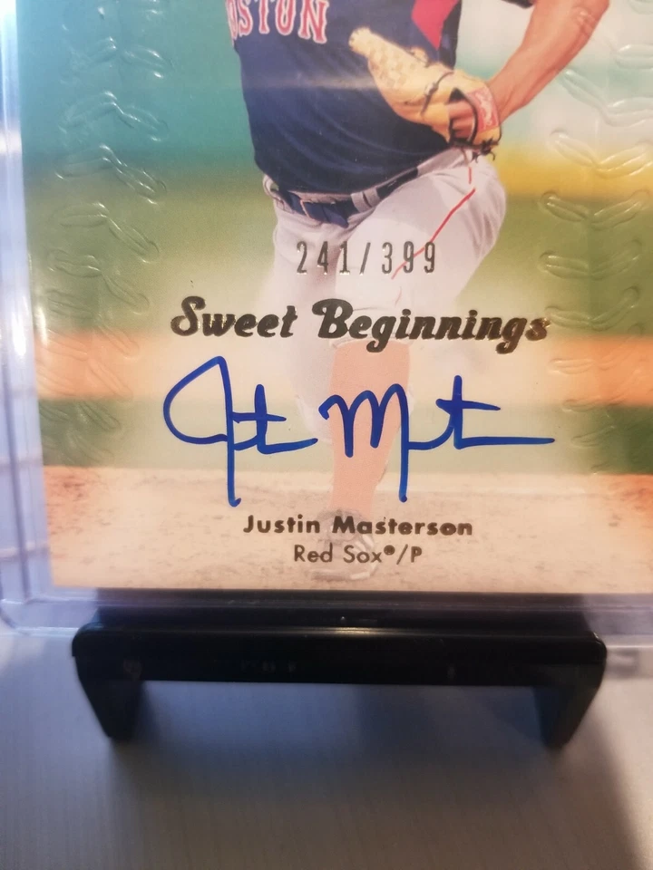 2008 JUSTIN MASTERSON #24/399 U.D. SWEET SPOT ROOKIE "AUTO" #135 GEM. - Image 4 of 4