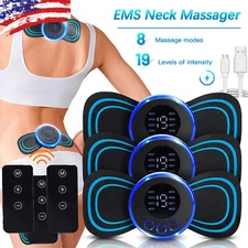 3X Portable Mini Electric Neck Back Massager Patch Stimulator Cervical Massage