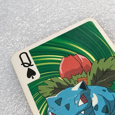 Pokemon Poker 1997 Nintendo Playing Card Vintage - Q spade