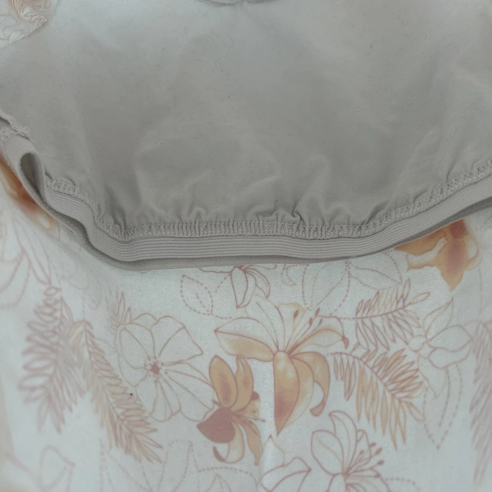 Camiseta sin mangas vintage Y2K descolorida floral blanca naranja sujetador incorporado elástico talla M Foto 4 de 4