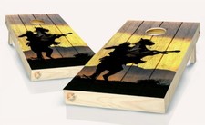 Cowboy Wild West Cornhole Board Vinyl Wrap Laminated Sticker Set Decal
