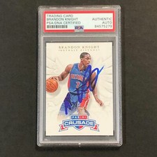 2012-13 Panini Crusade #90 Brandon Knight Signed Card AUTO PSA Slabbed Pistons