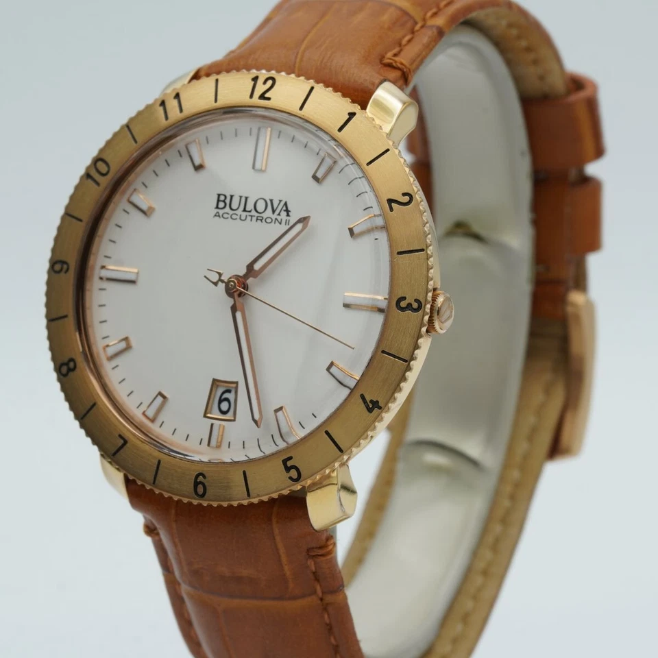 Bulova Accutron II Men Watch 42mm Steel 97B128 Nice Condition Gold Plated - Image 4 of 4