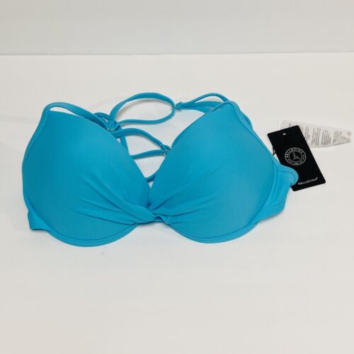 RELLECIGA Womens Push Up Bikini Top Twist Front Underwire Swim Suit Small