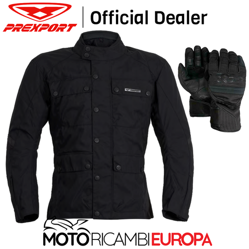 GIACCA MOTO + GUANTI UOMO PREXPORT CITY NERO OMOLOGATA CON PROTEZIONI  OFFERTA | eBay