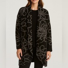 Bryn Walker Wool Blend Lagenlook Oversized Wrap Cardigan Coat Jacket Size Medium