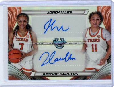 2024-25 Bowman University Best Dual Autograph Jordan Lee Justice Carlton #17/25