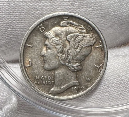 1919 Mercury Dime AU About Uncirculated