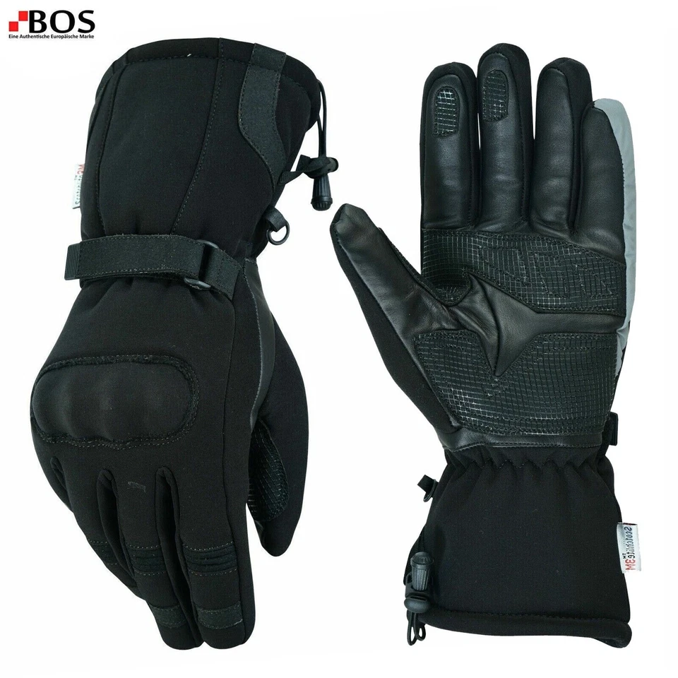 Guantes de motocicleta para hombre Geniune cuero cálido invierno clima frío guante de dedo completo Foto 3 de 4