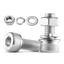  60 Sets M5 x 12mm Hex Socket Head Cap Screws Bolts and Nuts, Flat  Lock Wa...