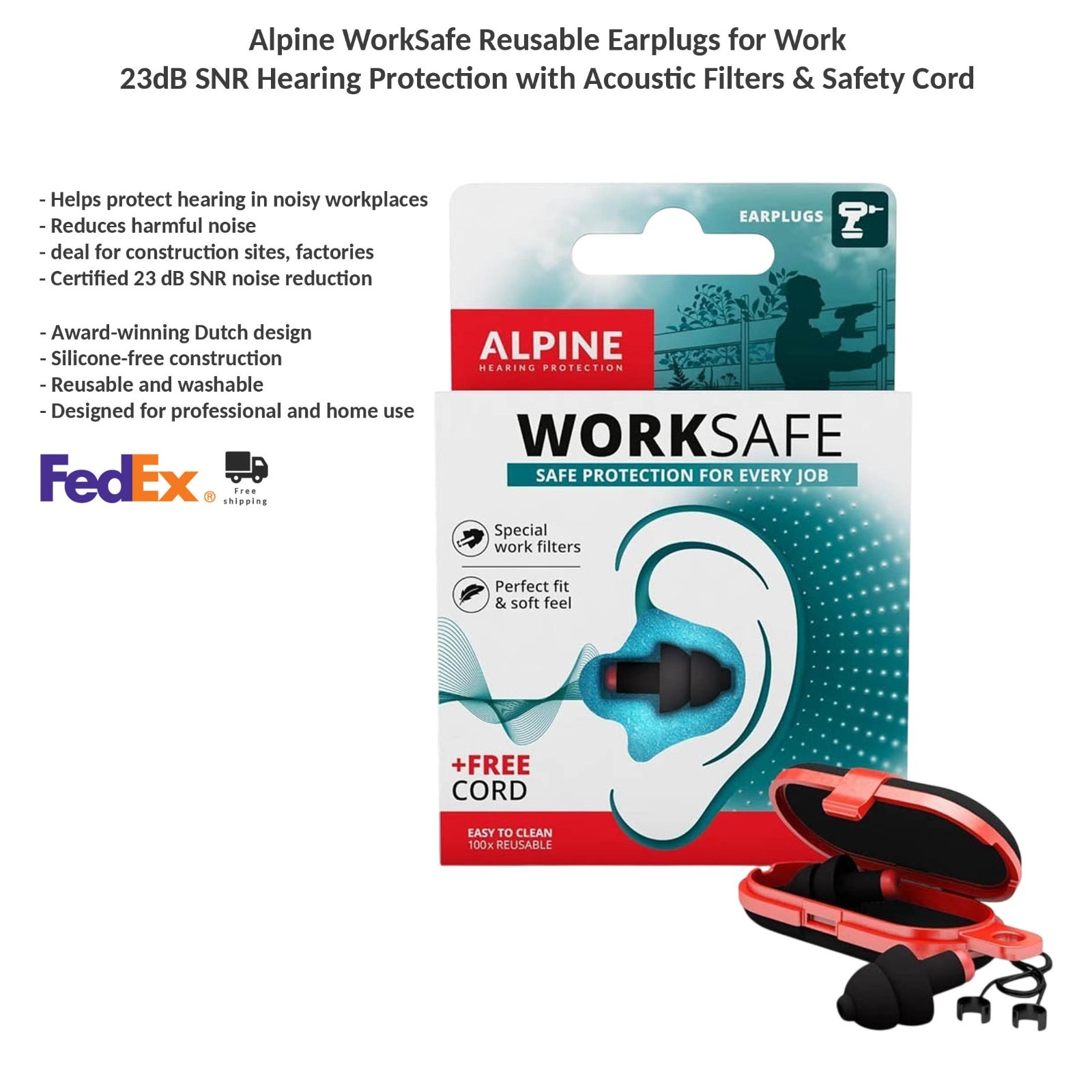 Alpine Nederland B.v. Alpine Worksafe Ohrstöpsel 2 St. - Image 2