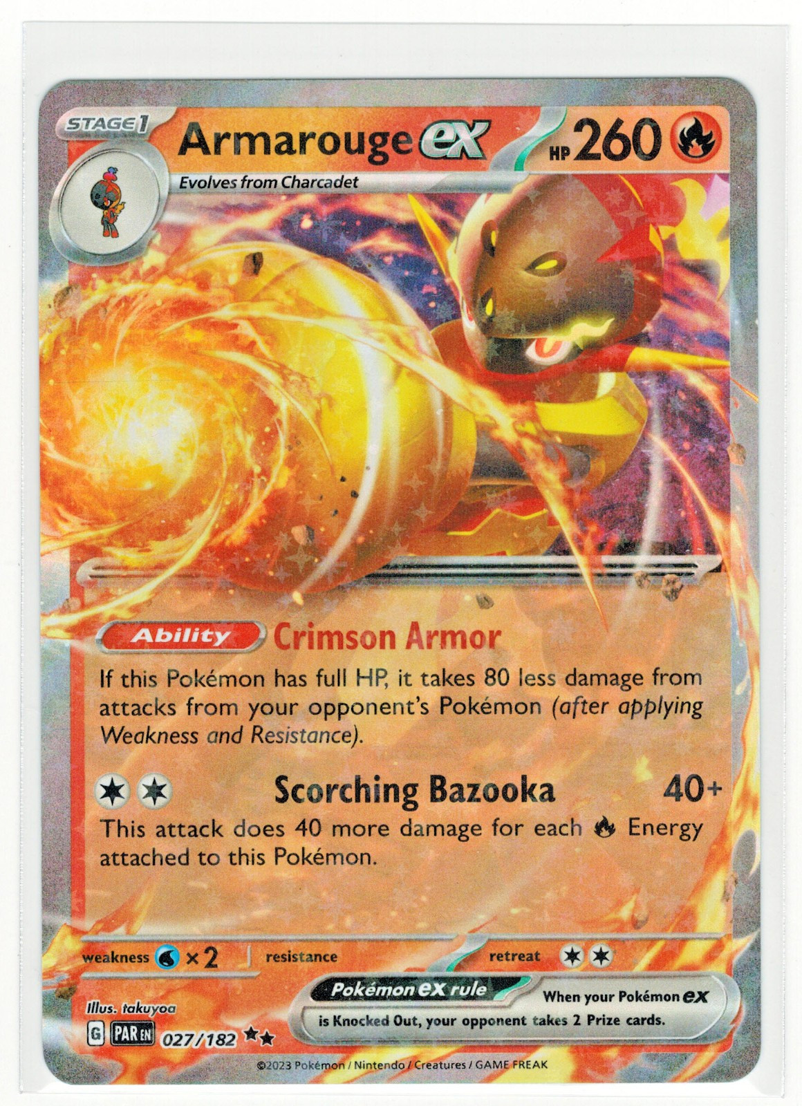 Armarouge ex #27/182 (Holo) (NM) SV04: Paradox Rift PAR Pokemon