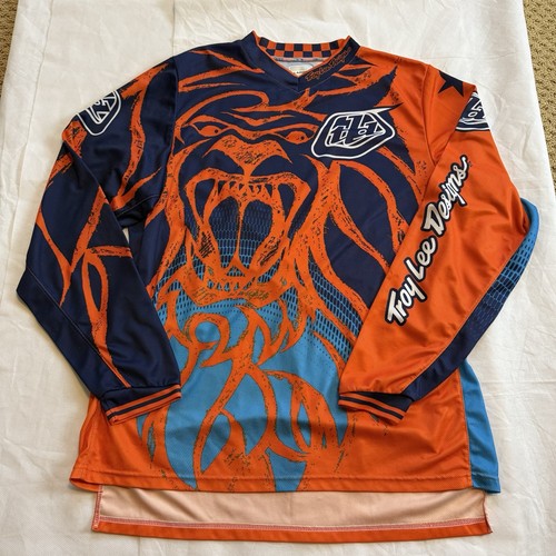 Troy Lee Designs TLD Men's Large Moto Jersey Orange Blue Motocross