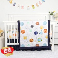 Man Fai Sky Crib Bedding Set Baby Girls Boys Planets Nursery