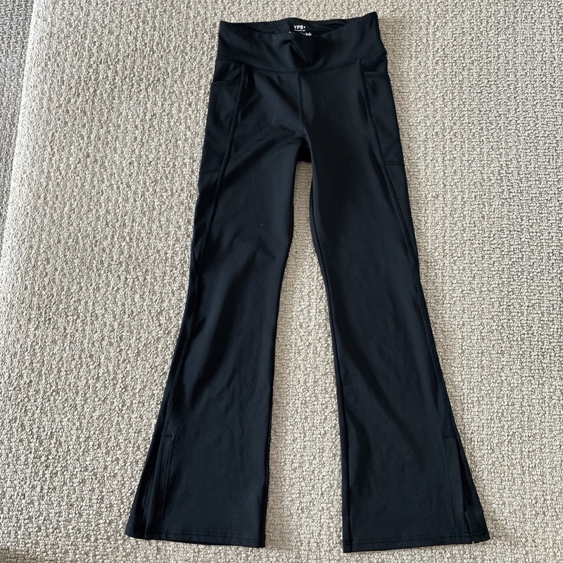 YPB Abercrombie Kids Split-Hem Black Flared Leggings Size Girl 13/14 Black