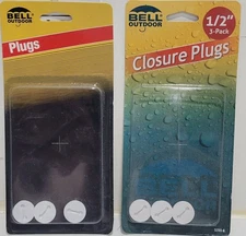 2 - 3PK White 1/2 Weather Closure Plugs Bell Outdoor Electrical Products 5269-6