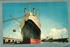 Postcard Cargo Ship State Docks Port Of Mobile Alabama AL