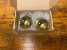 Set of 2 Clear Glass Cabinet Drawer Knobs Gold Finish Decorative Pull Handles