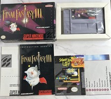 Final Fantasy III Super Nintendo, 1994 Complete In Box W/ Map - Tested