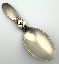 Georg Jensen Cactus Baby Spoon Sterling Silver Engraved Vintage 23.2g