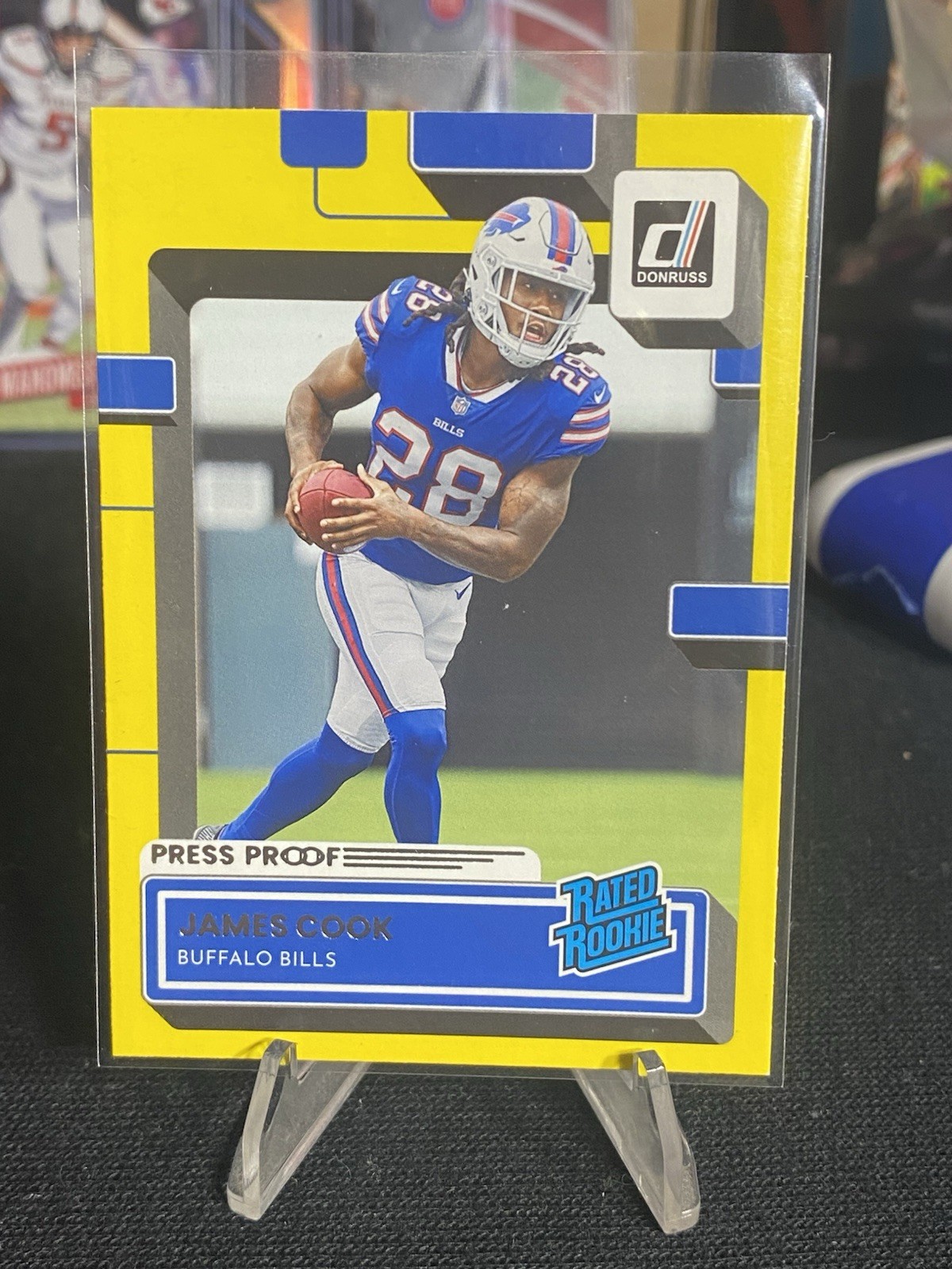 2022 Panini Donruss - Rated Rookie James Cook #315 Press Proof Yellow Bills