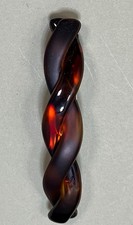 Vintage Helfrance France Hair Barrette Lucite Faux Tortoise Shell Braided 3.75  