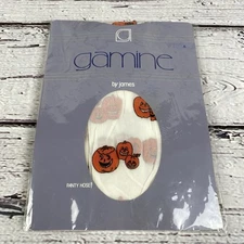 Vintage Gamine By James Panty Hose Pumpkin Design 100% Nylon Size A