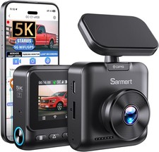 Sarmert C1 5K Dash Cam - Built-in GPS and 5G WiFi, 5K/4K/2.5K UHD Dashcam