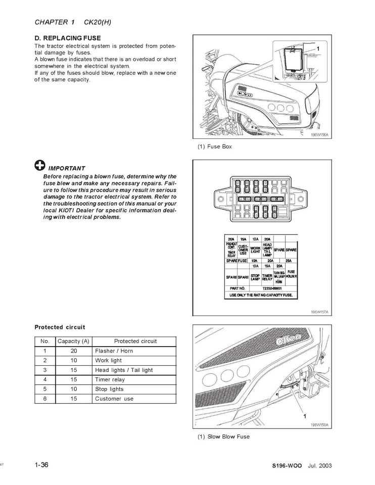 Manual de servicio de reparación de tractor CK20 CH20 CK20J CK20H se adapta a Kioti  Foto 4 de 4