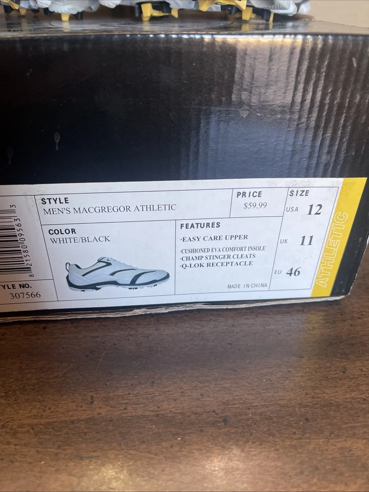 Zapatos de golf Macgregor para hombre talla 12 blancos/negros nuevos Foto 3 de 4