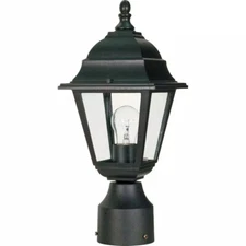 Glomar 6 in. 1-Light Textured Black Outdoor Post Mount Light HD-548