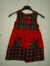 ABITO BAMBINA BIMBA SCOZZESE TRAPEZIO SENZA MANICHE ROSSO TAGLIA 4 ANNI MIMI