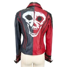 Chaqueta de cuero America Jackets para mujer Harley Quinn Escuadrón Suicida talla grande RARA