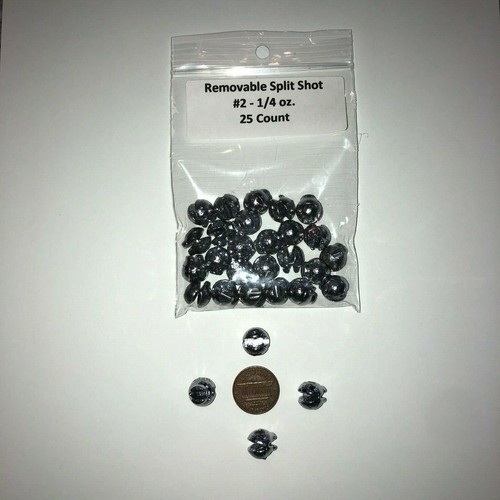 Removable Lead Split Shot Sinkers - #7-1/16oz., #4-1/8oz, #2-1/4oz., #1-3/8 oz. - Picture 4 of 5