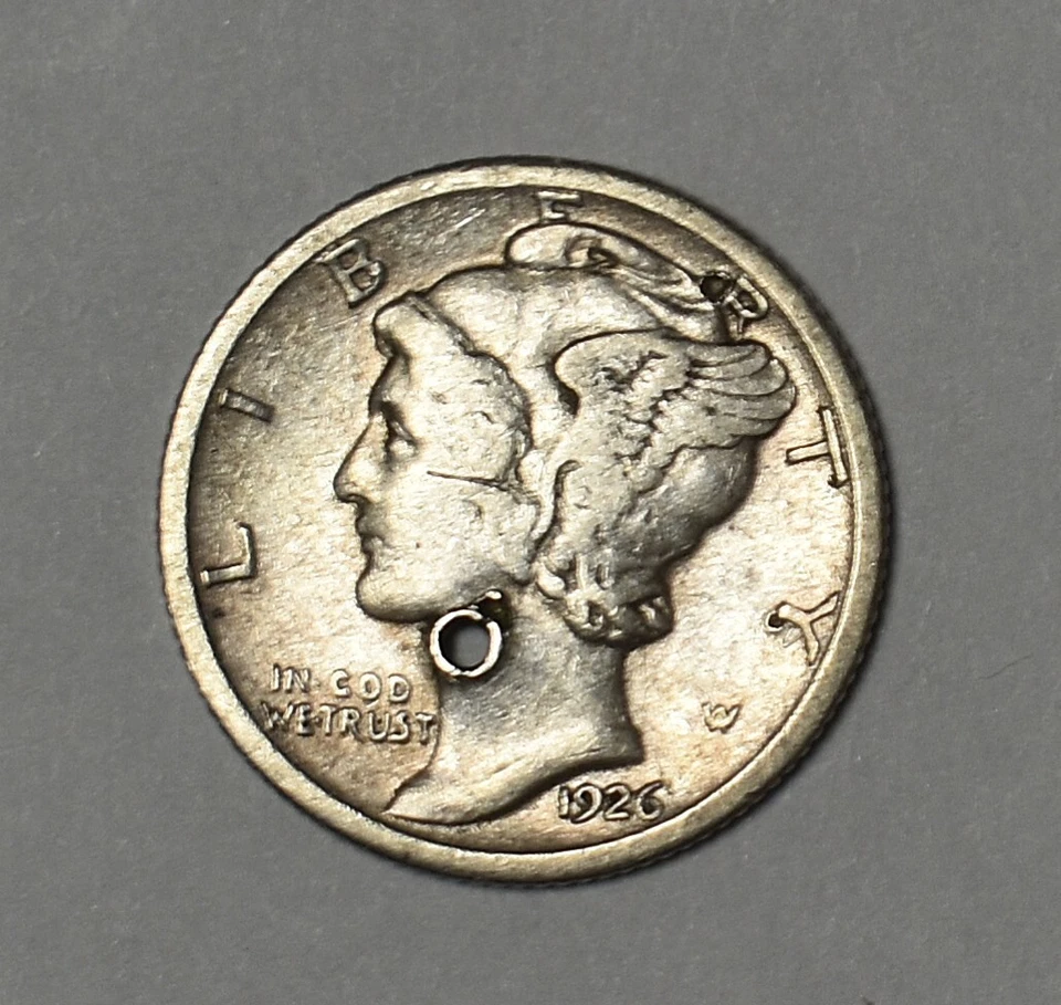 1929 Silver Mercury Dime with Rare Errors Blowholes, Die Cracks, Cuds - Image 4 of 4