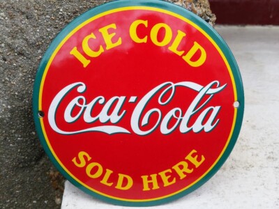Emailschild COCA COLA COKE Enamel Sign no pepsi orangina 7up