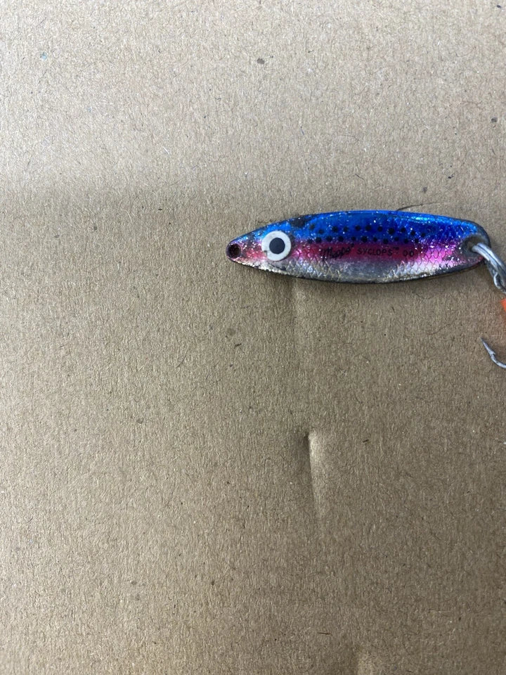 Cuchara señuelo de pesca Mepps Syclops rosa plata azul Foto 3 de 4