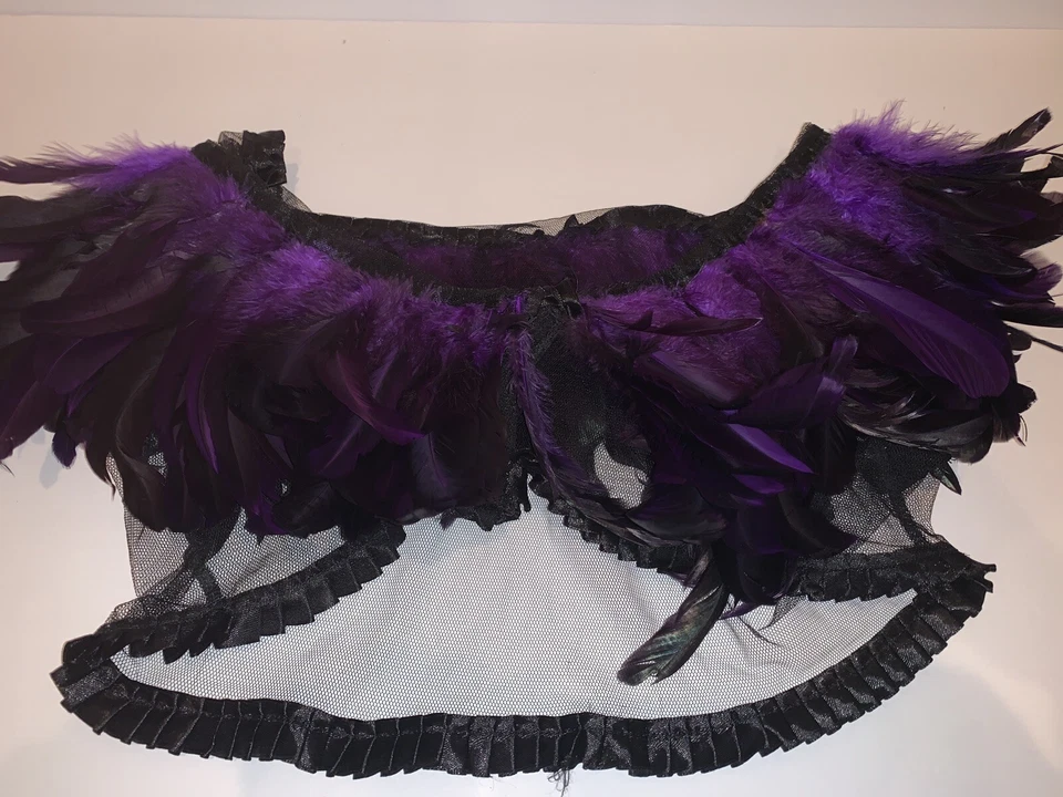 renaissance Festival Purple Feather Vest W/waist Piece Midevil  - Image 2 of 3