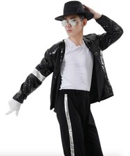 vestito Michael Jackson completo Billie Jean costume carnevale abito cosplay NEW