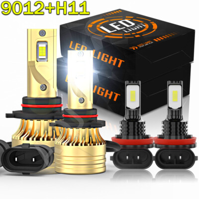 For Dodge Challenger 2015-2020 Combo Front LED Headlight + Fog Light Bulbs White