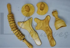 colombian wood Therapy Tool Kit/Set 6pcs, best quality import from colombia.
