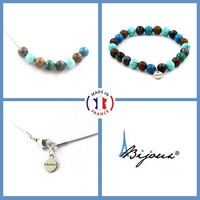 Satz Armband Halskette Perlen TüRkis+Chrysocolla+Labradorit+GrößE P