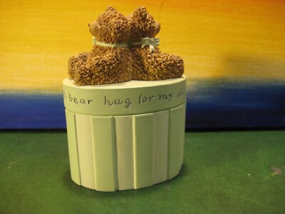 A Bear Hug For My Sister Phillippians 1:3 Porc. Trinket Box Zondervan Inspirio