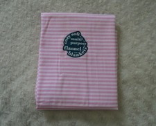 Gerber Pink White Stripes Baby Blanket Flannel Receiving Lovey