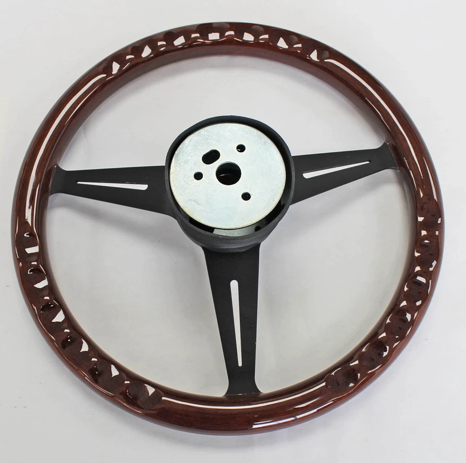 62 63 67 Olds Cutlass 442 Delta madera de caoba con volante línea negra 15" Foto 4 de 4