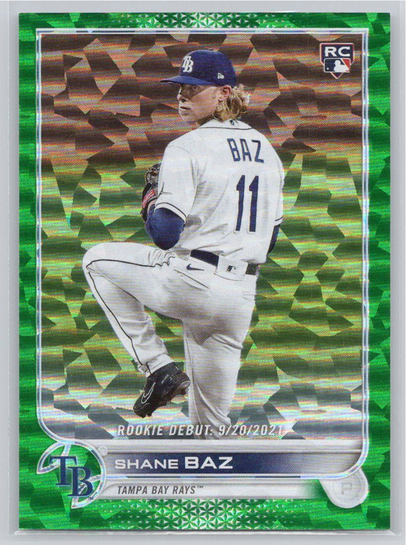 2022 Topps Update #US240 Shane Baz /499 Green Foil Tampa Bay Rays RD